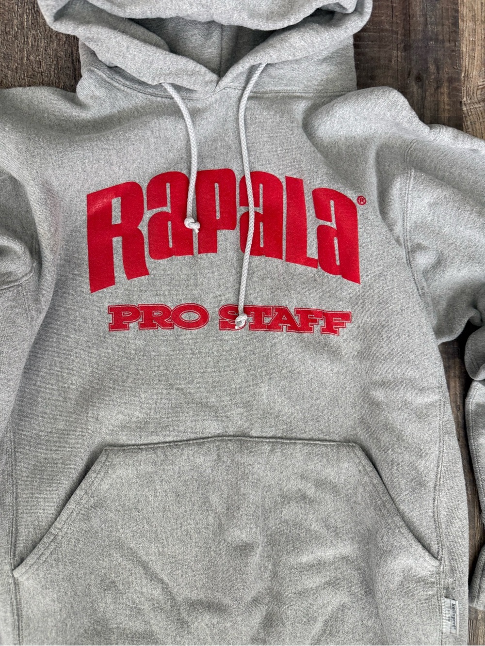 Kellsport Rapala Pro Staff Light Gray Knit Sweater Hoodie Cuffed Sleeves Large
